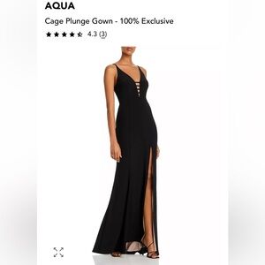 Bloomingdale’s “Aqua” Brand Cage Plunge Gown